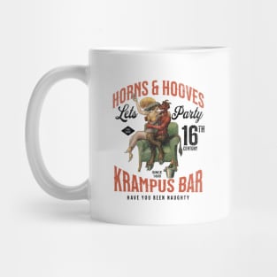 Distressed Horns & Hooves Krampus Bar Lets Party Naughty Christmas Mug